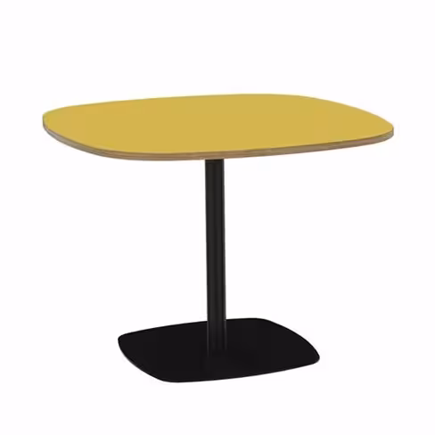 Table carrée angles arrondis Tamaris - 100 x 100 cm - piétement socle carré - stratifié