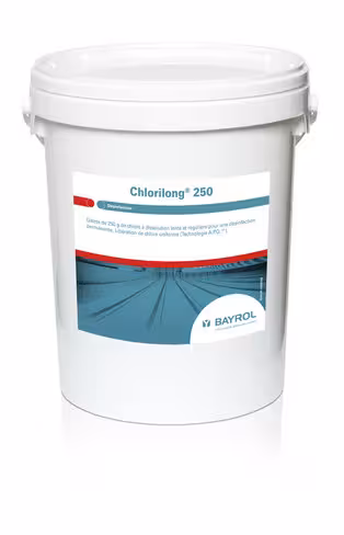 Chlore stabilisé Chlorilong - galets - trichloro - seau de 25 kg