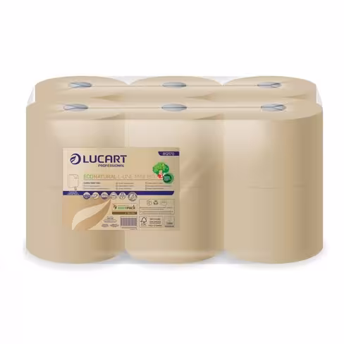 Papier toilette en bobine havane l. 180m - Econatural - 2 plis - 900 formats - 1 carton de 12 pièces