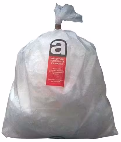 Sac à déchets avec marquage amiante - P0796I - LM Plastiques - 35 x 55 cm - lot de 25