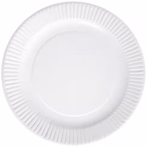 Assiette blanche en carton - Ø 15 cm - lot de 10 sachets de 100