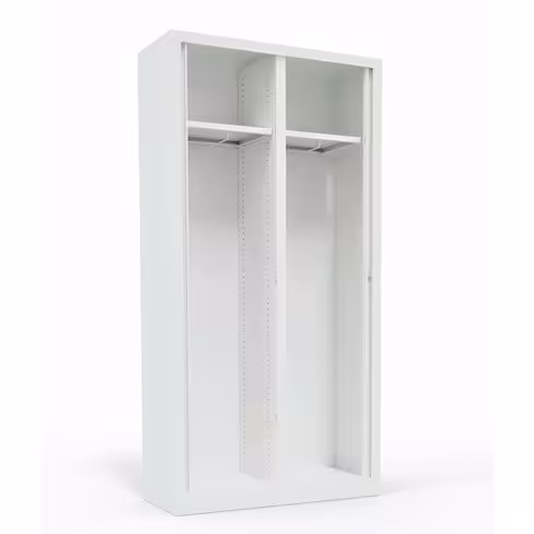 Vestiaire double métallique Corial - h. 198 x l. 100 cm - unicolore - fermeture rideaux