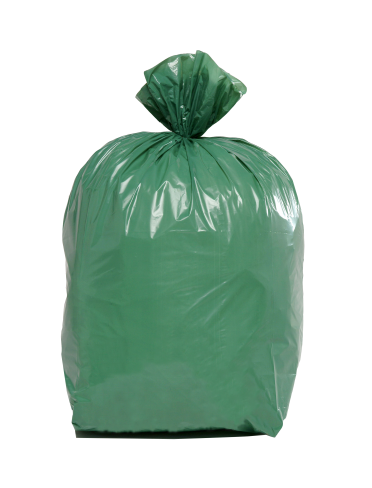 Sac à déchets courants - lien fixe - 130 l - ép. 32 µm - vert - 1 carton de 100