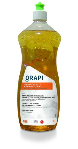 Liquide vaisselle manuelle citron Orapi - 12 flacons de 1 l