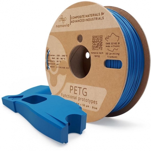 Filament 3 D PETG Nanovia - 1,75 mm - bleu - 2 kg - l'unité