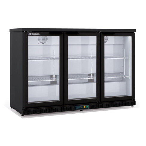 Arrière-bar réfrigéré positif Codigel ERH-350-L - hauteur 850 mm - 3 portes vitrées battantes