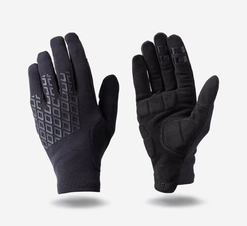 Gant VTT / Vélo - mixte respirant - noir - pouce et index tactile