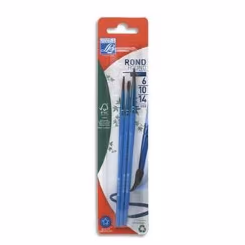 Pinceau poils de poney - 6 / 10 / 14 - lot de 3