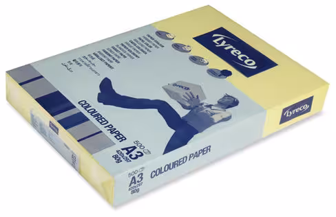 Papier couleur jaune canari 80g A3 - ramette 500 feuilles - lot de 3