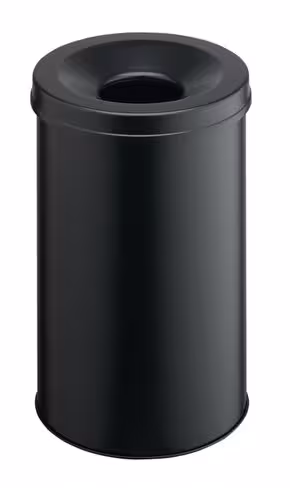 Corbeille à papier antifeu Durable - avec couvercle étouffoir - métal - noir - 30 l