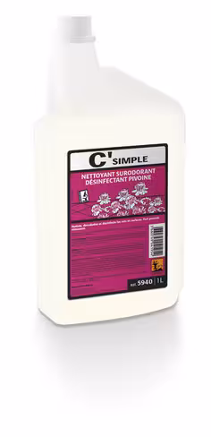 Détergent surodorant bactéricide C'simple - parfum pivoine - carton de 6 x 1 l