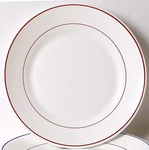 Assiette plate Restaurant filet bordeaux Ø 23,5 cm - lot de 6