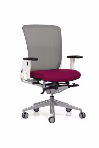 Fauteuil de bureau E8 - assise tissu et dossier résille Knit - piétement époxy - avec prestation