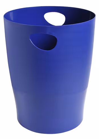 Corbeille à papier Exacompta Ecobin avec poignées - 15 l - Ø 26,3 x h. 33,5 cm - bleu