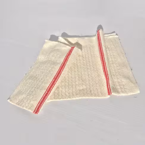 Serpillière coton professionnelle - 60 x 50 cm - écru et rouge - lot de 10