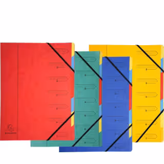 Chemise trieur élastique A4+ Manilla - 7 compartiments - coloris aléatoire