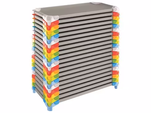 Couchette 130 x 54 cm - 59086/007 - en plastique - empilable - piètement orange - lot de 10