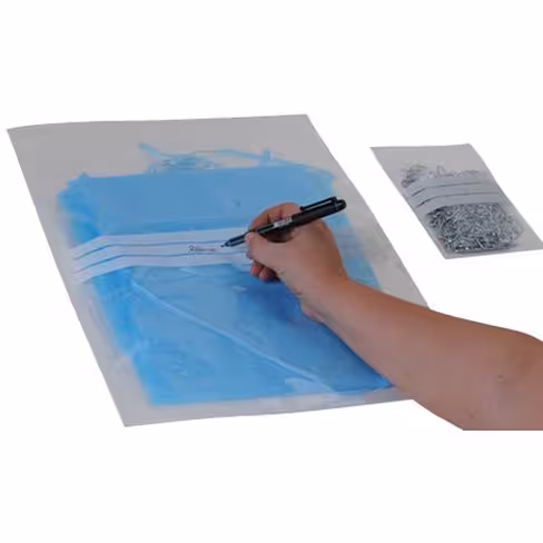 Sachet neutre zippé bandes blanches 40x60 mm x 100