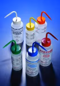 Pissette col large PEBD 500 ml éthanol bouchon orange multilingue x 5