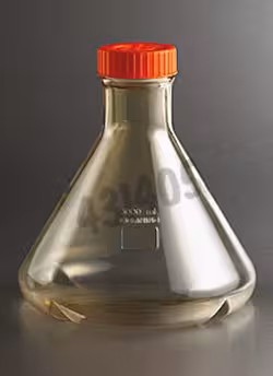 Flacon Erlenmeyer 125 ml en polycarbonate PC fond à ailettes grand orifice bouchon ventilé stérile x 50
