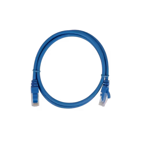 Cordon droit RJ45/RJ45 cat 6 - Lienk - U/UTP - LSZH - bleu - 0,5 m