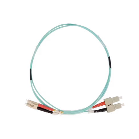 Jarretière optique multimode duplex OM3 50/125 - Lienk - SC UPC/LC UPC - LSZH - aqua - 5 m