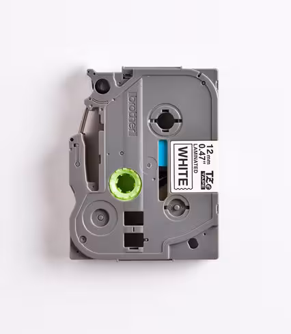 Ruban étiquettes - Brother - 12 mm x 8 m - noir sur blanc - pour étiqueteuse PT-E300VP / PT-E550WVP