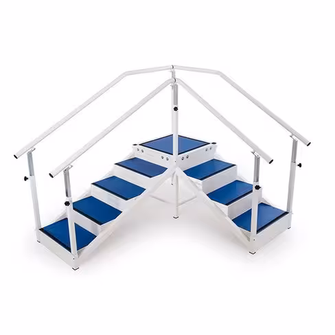 Escalier d'angle ou de pont Hauteurs mains courantes : 60-100 cm