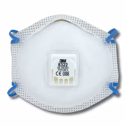 Masque jetable coque FFP2 - 8322 - 3M - EN 149 - soupape - lot de 10