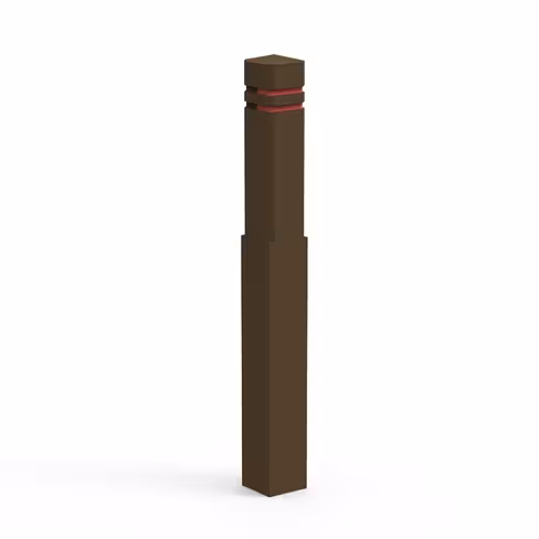 Borne de voirie carrée - lattes plastique recyclé - tête diamant 2 bandes réfléchissantes h. 140 cm coloris standard