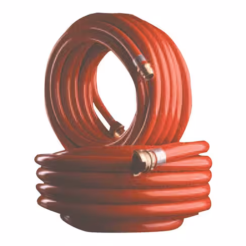 Flexible type A - tuyau refoulement P80 SP rouge - 20 m DN 25 demi raccords GFR mâle femelle DN 20 DA 25 bronze sertis