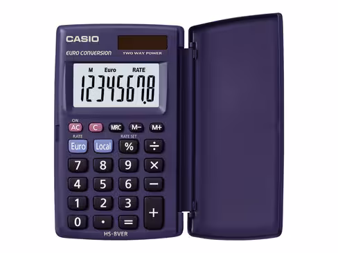Calculatrice de poche Casio HS-8VER - 8 chiffres - bleu