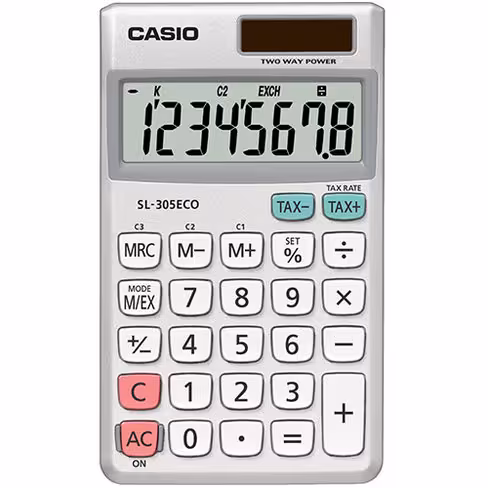 Calculatrice de poche Eco Casio SL305Eco - 8 chiffres
