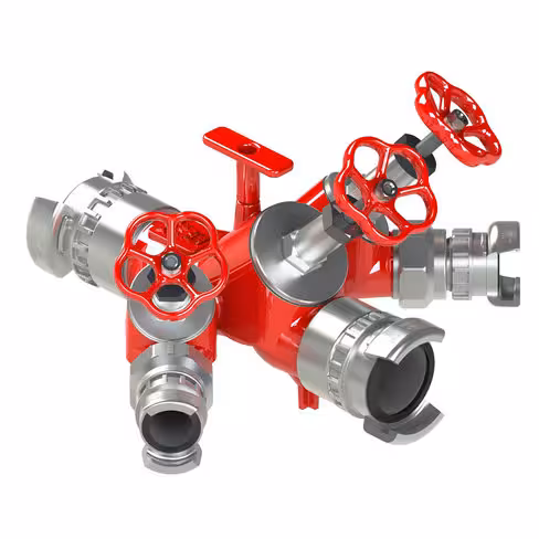 Division à volants - entrée 1 x DSP 65 à verrou - sorties 2x DSP 40 à verrou et 1 x DSP 65 à verrou PN 25