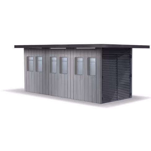 Kiosque à conteneurs - finition béton peint - 4 bacs de 1100 l