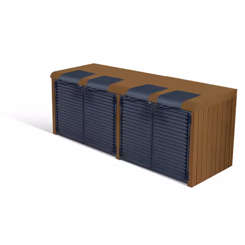 Abri à conteneurs - bac 2 x 4 roues 770 l