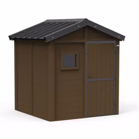 Abri jardin - habillage lattes plastique recyclé 2 x 2 m - porte simple - coloris standard