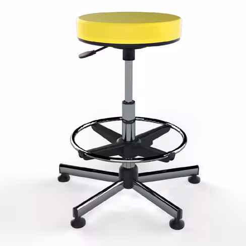 Tabouret sans dossier sur patins avec repose-pieds - hauteur réglable sous l'assise (59 à 84 cm)