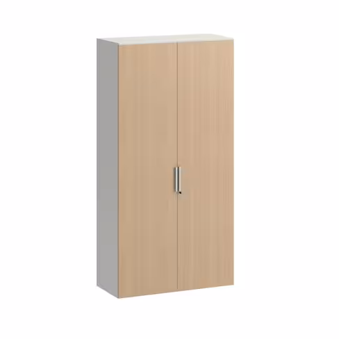 Armoire métallique mélaminé Fusion - h. 198 x l. 100 cm - 4 tablettes métal - portes battantes mélaminé