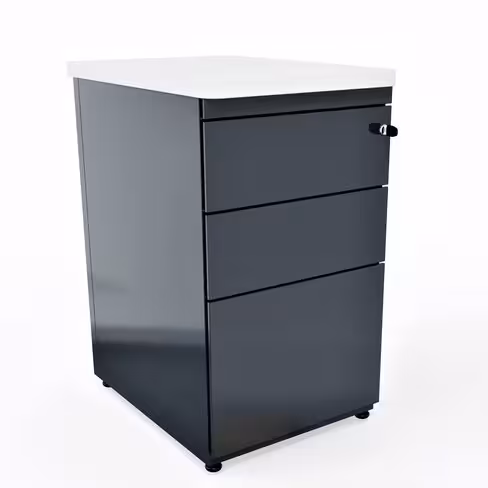 Caisson hauteur bureau Evidence - 2 tiroirs plats + 1 tiroir dossiers suspendus - pr. 60 cm