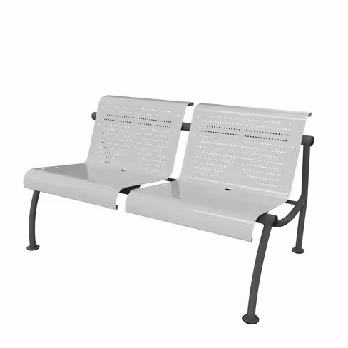 Banquette 2 places sans accoudoirs Crick - métal - piétement époxy