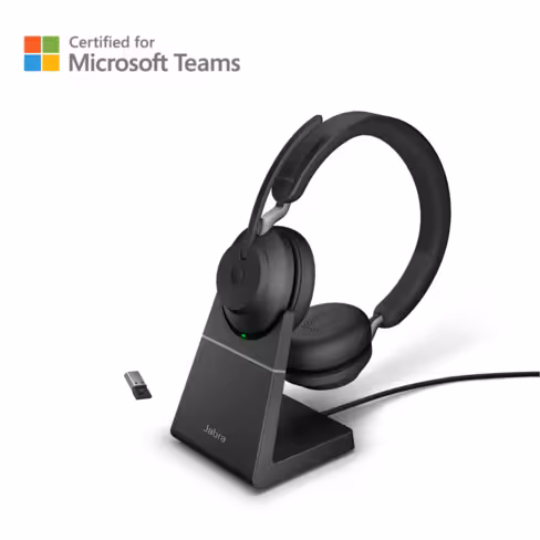 Casque sans-fil pour softphone Jabra Evolve2 65 USB-A Stéréo MS + base de charge