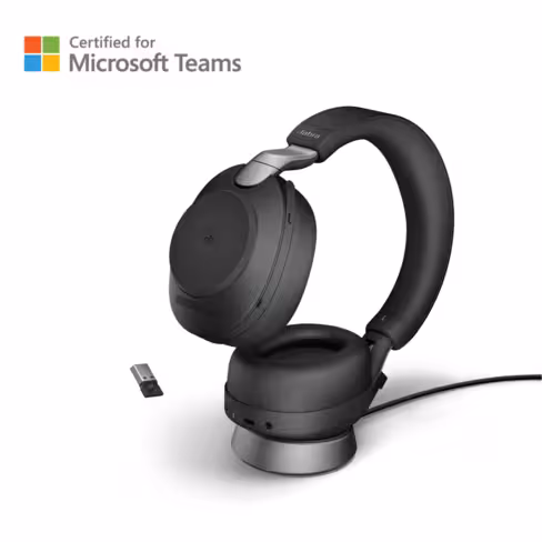 Casque sans-fil pour softphone Jabra Evolve2 85 USB-A Stéréo MS + station de charge