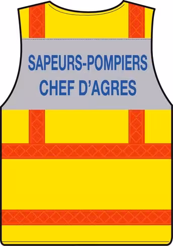 Gilet haute visibilité chef d'agrès - bandes orange microprismes