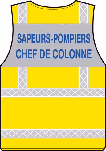 Gilet haute visibilité chef de colonne - bandes grises microprismes