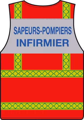 Gilet haute visibilité infirmier - bandes vertes microprismes