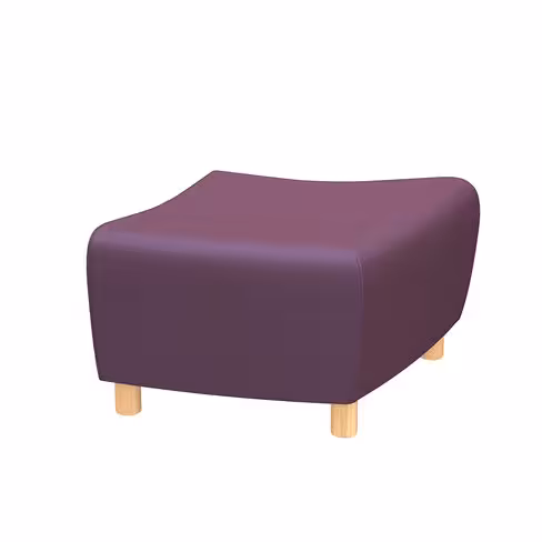 Pouf d'extrémité Yola - textile enduit uni - patins bois