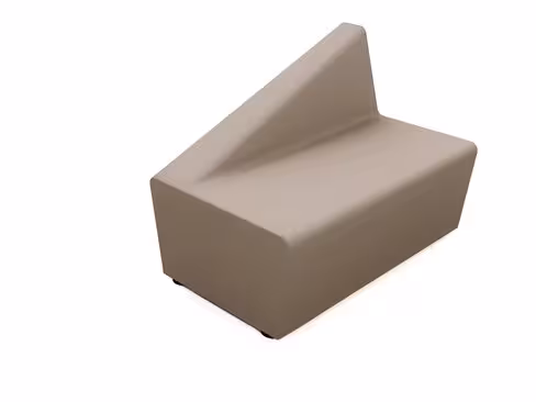 Banquette 2 places Mendi - textile enduit uni - dossier incliné à droite