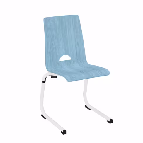 Chaise appui sur table Zen - coque bois - piétement aluminium - lot de 4