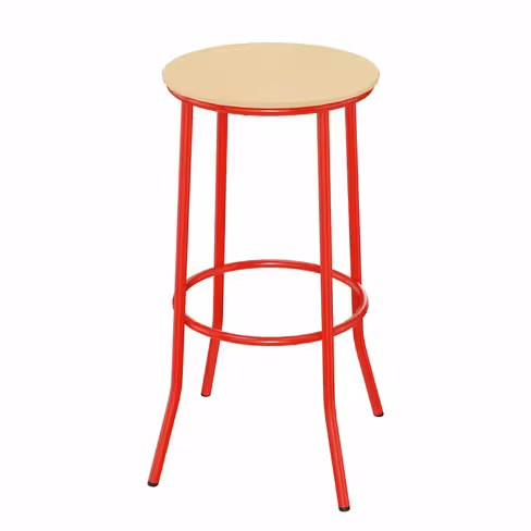 Tabouret haut Zen - h. 81 cm - 4 pieds - assise bois